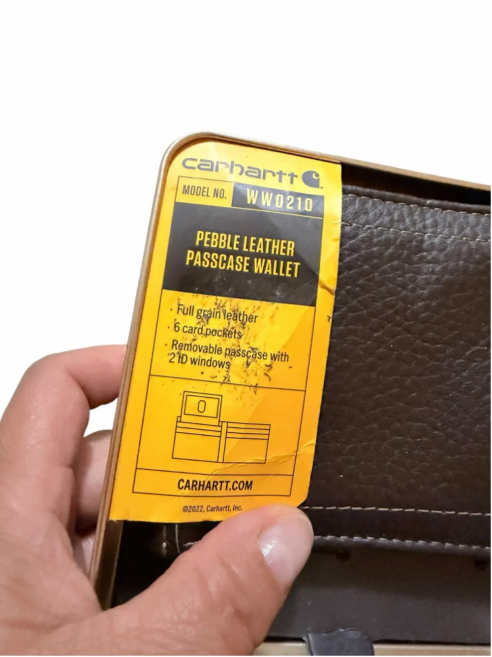 Men's Carhartt Pebble Leather Passcase Wallet One Size Brown